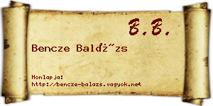 Bencze Balázs névjegykártya