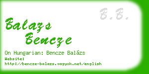 balazs bencze business card